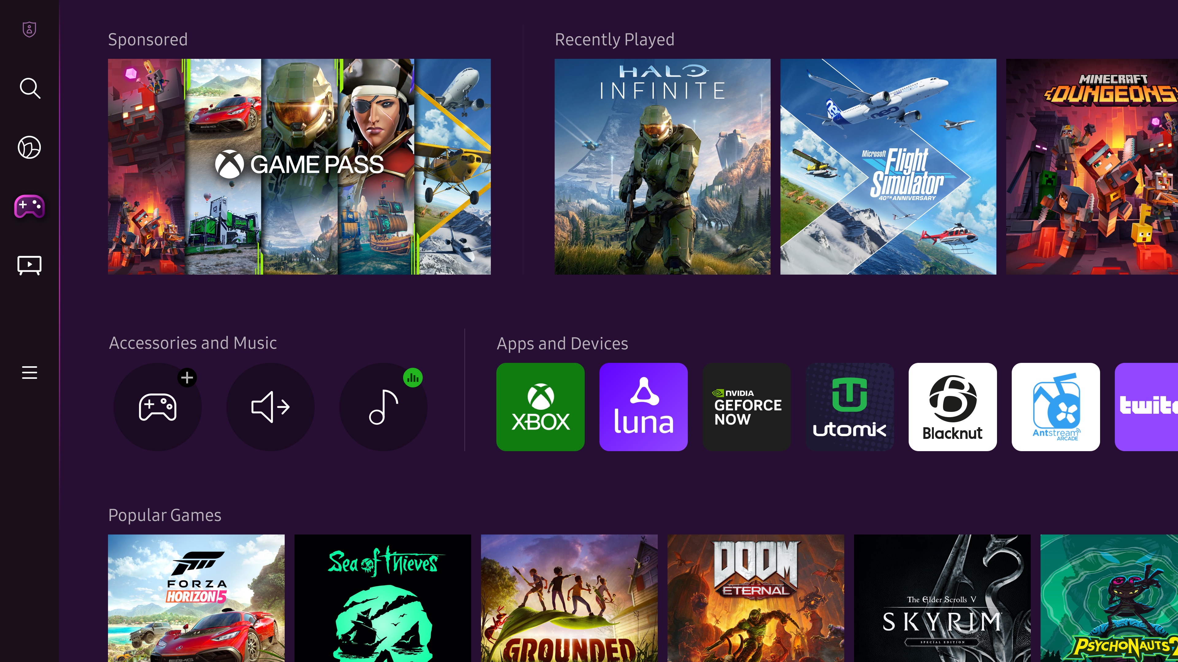 ซัมซุง ร่วมกับสองพันธมิตรคลาวน์เกมมิ่งระดับโลก Antstream Arcade และ Blacknut  เพิ่มช่องทางใหม่มอบประสบการณ์เพลิดเพลินกับเกมสตรีมมิ่งมากยิ่งขึ้นบนซัมซุงสมาร์ททีวีในปี 2023   นอกเหนือจาก Xbox, NVIDIA GeForce NOW และ Utomik 
