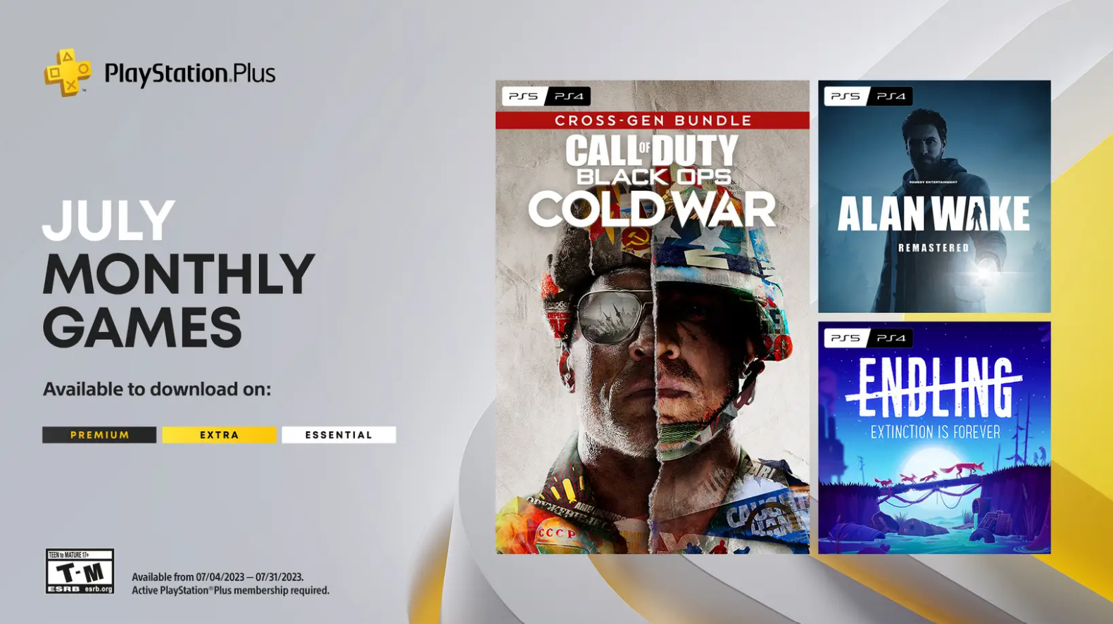เผยเกมฟรีประจำ PS+ เดือนกรกฎาคมนี้ กับ 3 เกมดังไม่ว่าจะเป็น COD Black Ops Cold War, Alan Wake, Endling