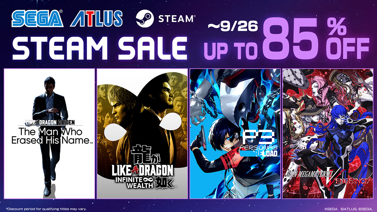 ส่วนลดสำหรับเกม Shin Megami Tensei V: Vengeance, Like a Dragon: Infinite Wealth, Persona 3 Reload และ อื่นๆ อีกมากมาย! บน Steam วันนี้ถึงวันที่ 26 กันยายนเท่านั้น!