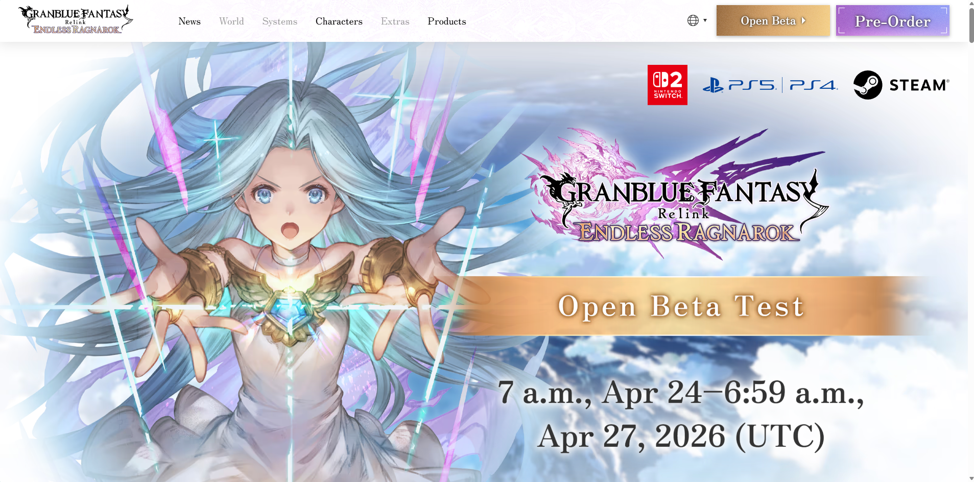Cygames ประกาศเปิดทดสอบ Open Beta สำหรับ Granblue Fantasy: Relink - Endless Ragnarok