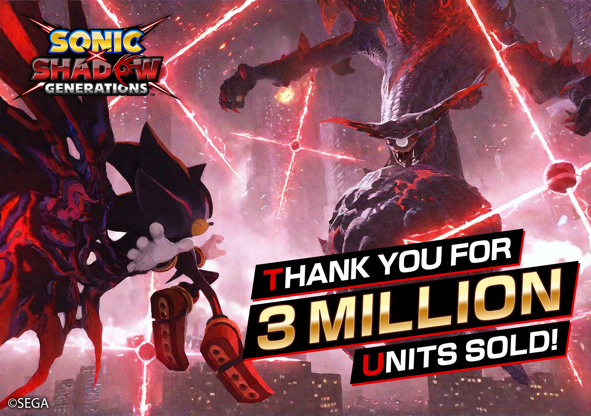 SONIC X SHADOW GENERATIONS ยอดจำหน่ายทะลุ 3 ล้านชุดทั่วโลก!